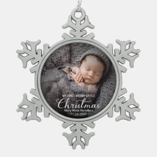 Baby erste Weihnachtsschneeflocke Schneeflocken Zinn-Ornament