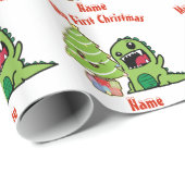 Baby ERSTE WeihnachtsWRAPPING DINOSAUR Custom Geschenkpapier (Rolleneckpunkt)