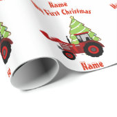 Baby Erste WeihnachtswRAPPING RED TRACTOR Custom Geschenkpapier (Rolleneckpunkt)