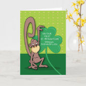 Baby, ersten St Patrick Tagesaffe mit Kleeblatt Karte (Gelbe Blume)