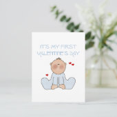 Baby-erster Valentinstag Feiertagspostkarte (Stehend Vorderseite)