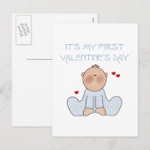 Baby-erster Valentinstag Feiertagspostkarte (Vorne/Hinten)