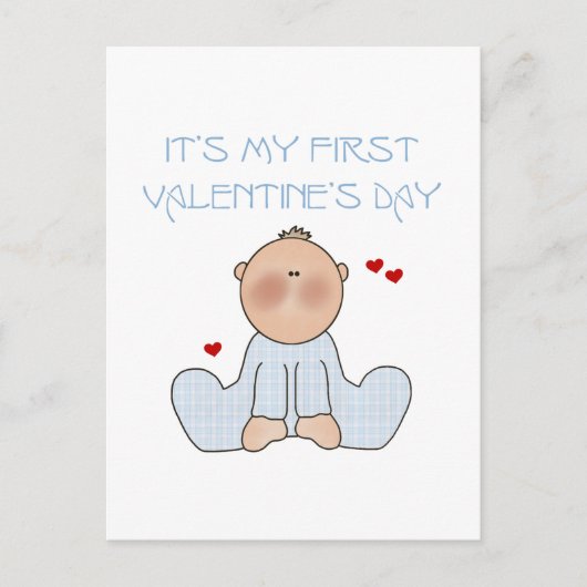 Baby-erster Valentinstag Feiertagspostkarte (Vorderseite)