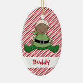 Baby-erster Weihnachtself-Anzug Keramik Ornament (Rechts)