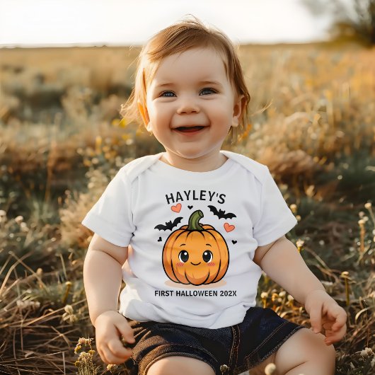 Baby erstes Halloween Kürbis Strampler