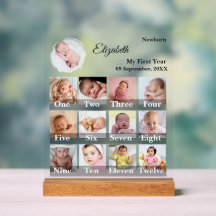 Baby-Erstes-Jahr-12-Monate-Foto-Collage Meilenstei