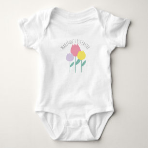 Baby Erstes Ostern Frühlings-Tulpen Baby Bodysuit Strampler