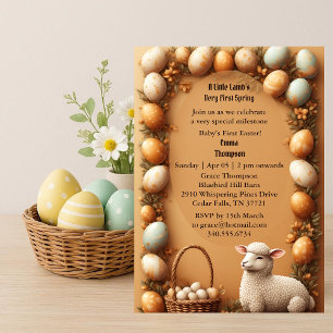 Baby erstes Ostern Pastellgrün Frühlingslamm-Party Einladung