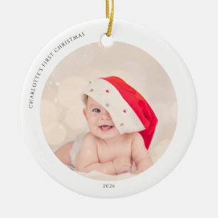 Baby erstes Weihnachten 2 Fotos Keramik Ornament