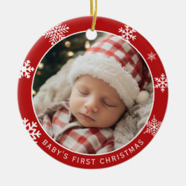 Baby Erstes Weihnachten Doppelseitiger Fotoanhänge Keramik Ornament