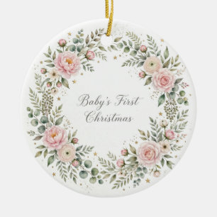 Baby erstes Weihnachten Florales Ornament