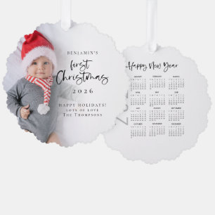 Baby Erstes Weihnachten Foto-Overlay 2027 Kalender Ornament Karte