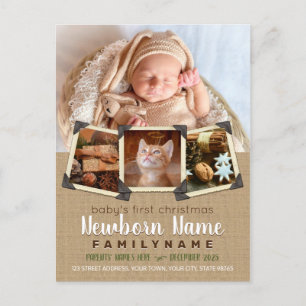 Baby erstes Weihnachten Instagram-Fotos auf Burlap