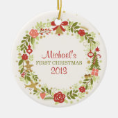 Baby-erstes Weihnachten Keramik Ornament (Vorne)