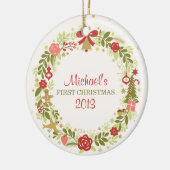 Baby-erstes Weihnachten Keramik Ornament (Links)