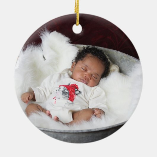 Baby-erstes Weihnachten Keramikornament (Hinten)