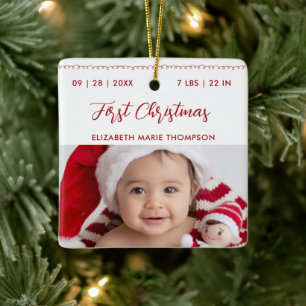 Baby Erstes Weihnachten Name Geburtsstatistiken Ka Keramikornament