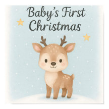 Baby erstes Weihnachten Renntier Kinderzimmer Wand