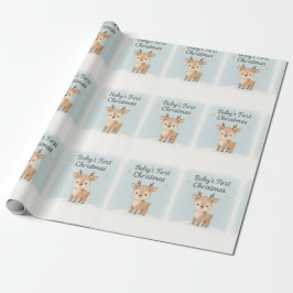 Baby erstes Weihnachten Rentier süße Pastell Winte Geschenkpapier