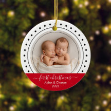 Baby erstes Weihnachten Schwarz, Weiß und rote Pun