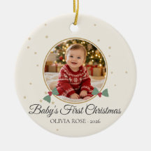 Baby erstes Weihnachten Stechpalme und Sterne Foto