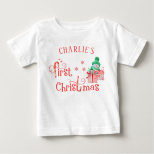 Baby erstes Weihnachten - Süßer Schneemann und Sch T-shirt
