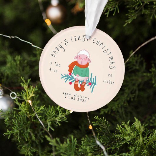 Baby erstes Weihnachten Süßes Lamm-Ornament Ornament