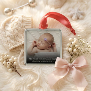 Baby Erstes Weihnachtsfoto-Andenken Ornament Aus Metall