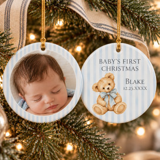 Baby erstes Weihnachtsfoto Keramik Ornament