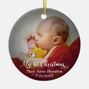 Baby erstes Weihnachtsfoto Keramik Ornament