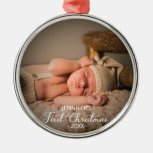 Baby erstes Weihnachtsfoto Ornament Aus Metall