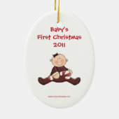 Baby-erstes Weihnachtsmädchen Keramikornament (Hinten)