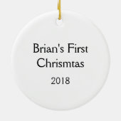 Baby-erstes Weihnachtspersonalisierte Keramik Ornament (Hinten)