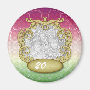 Baby-erstes Weihnachtsrote grüne gelbe Punkte Magnet