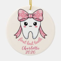 Baby Erstes Zahn Rosa Schleife Meilenstein Kawaii
