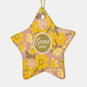 Baby Erstmals niedlich Gelb Rosa Blumenurlaub Keramik Ornament (Links)