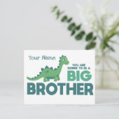 Baby erwartet Ankündigung großer Bruder Name Postkarte (Stehend Vorderseite)