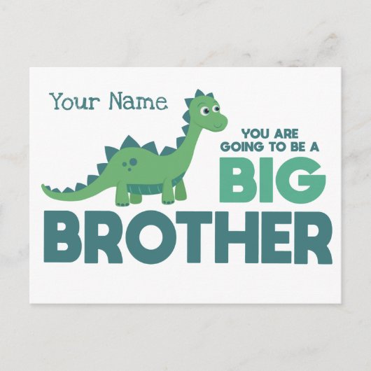 Baby erwartet Ankündigung großer Bruder Name Postkarte (Vorderseite)