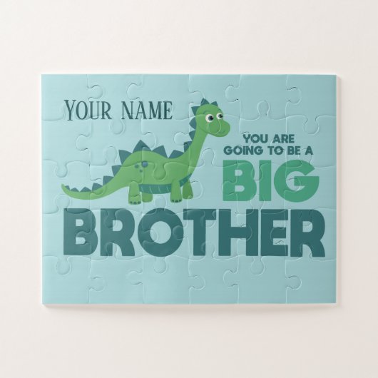 Baby erwartet Dinosaurier großen Bruder Puzzle (Horizontal)