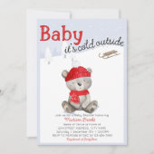 Baby es ist Cold Bear Baby Shower Einladung (Vorderseite)