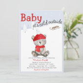 Baby es ist Cold Bear Baby Shower Einladung (Stehend Vorderseite)