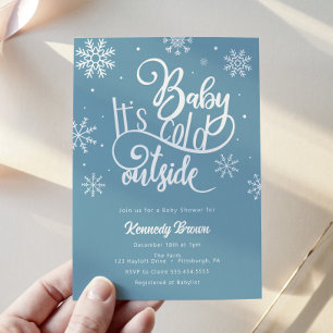 Baby es ist Cold Out Lila Blue Baby Dusche Einladung