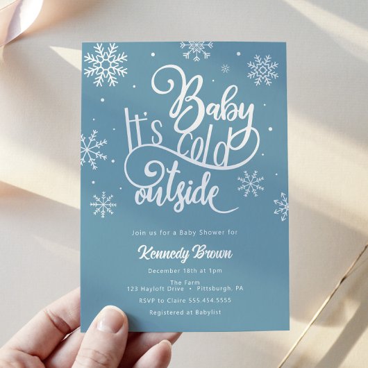 Baby es ist Cold Out Lila Blue Baby Dusche Einladung