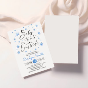 Baby es ist Cold Outside Boy Snowflake Babydusche Einladung