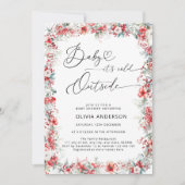 Baby es ist Cold Outside Modern Floral Baby Shower Einladung (Vorderseite)
