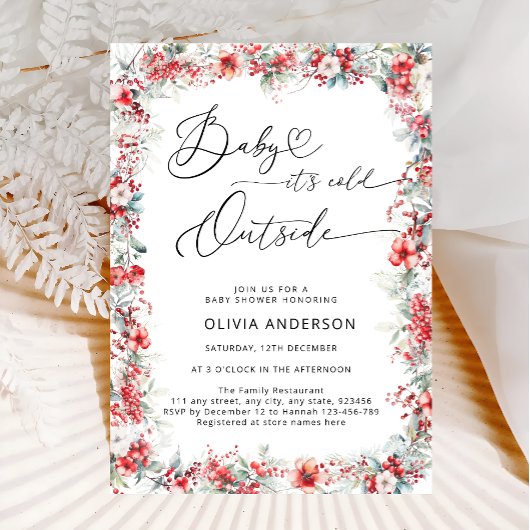 Baby es ist Cold Outside Modern Floral Baby Shower Einladung
