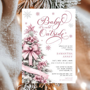 Baby es ist Cold Outside Pink Weihnachtsdusche Einladung