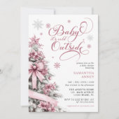 Baby es ist Cold Outside Pink Weihnachtsdusche Einladung (Vorderseite)