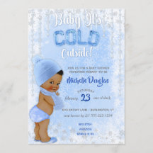 Baby Es ist Cold Snowflake Blue Ethnic Boy Dusche