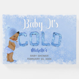 Baby Es ist Cold Snowflake Blue Ethnic Boy Dusche Gästebuch